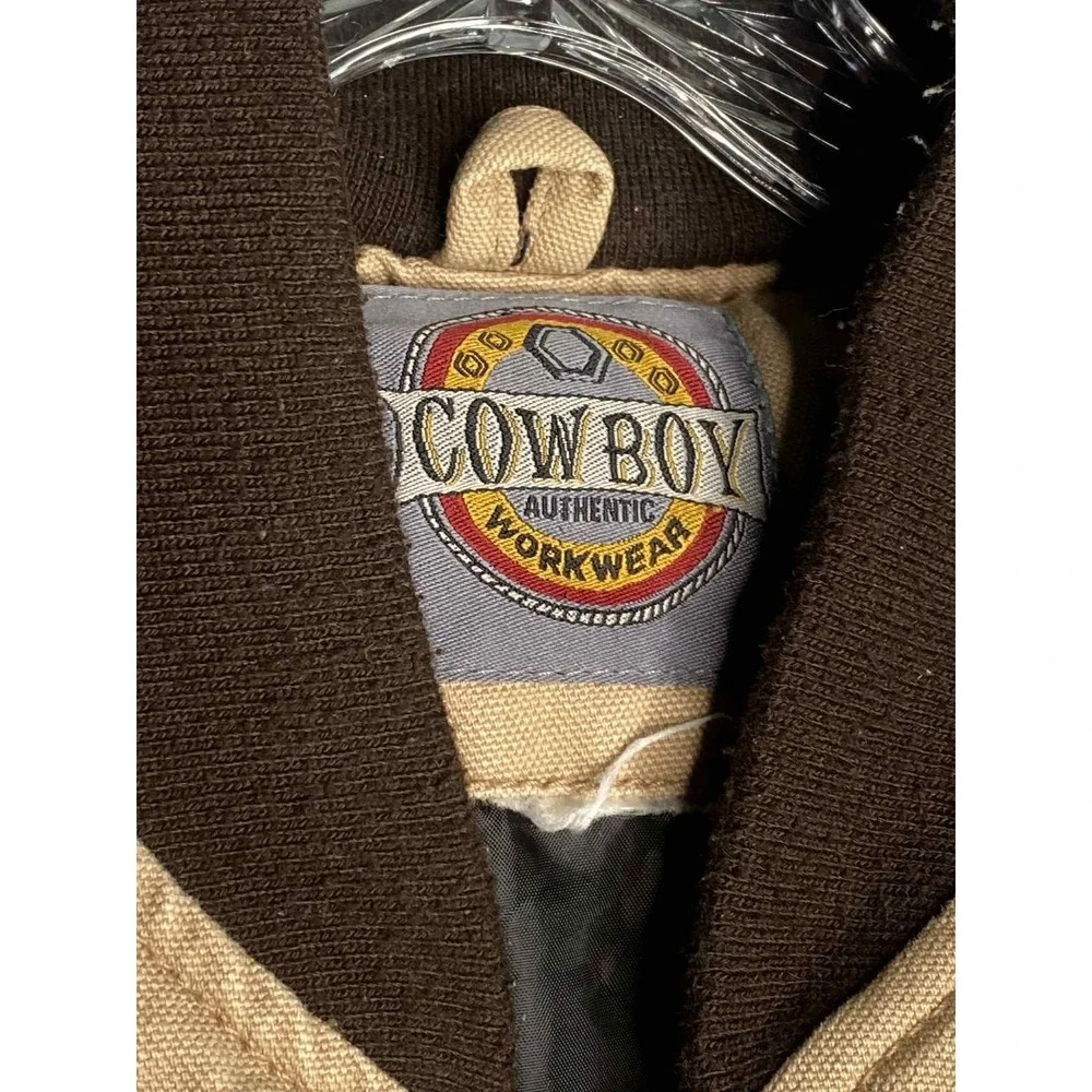 Cowboy Workwear men's vest Full Zip Tan Canvas lined chore barn quilted size unk